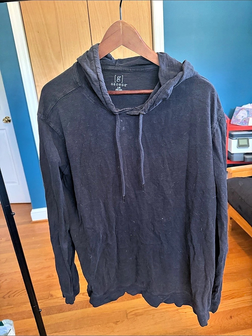 George Men's Hoodie Black Size Large